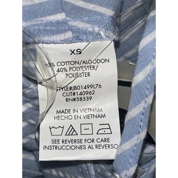 Speechless Mini Dress Blue White Vertical Stripes Spaghetti Straps Ruffled Hem - Picture 6 of 7